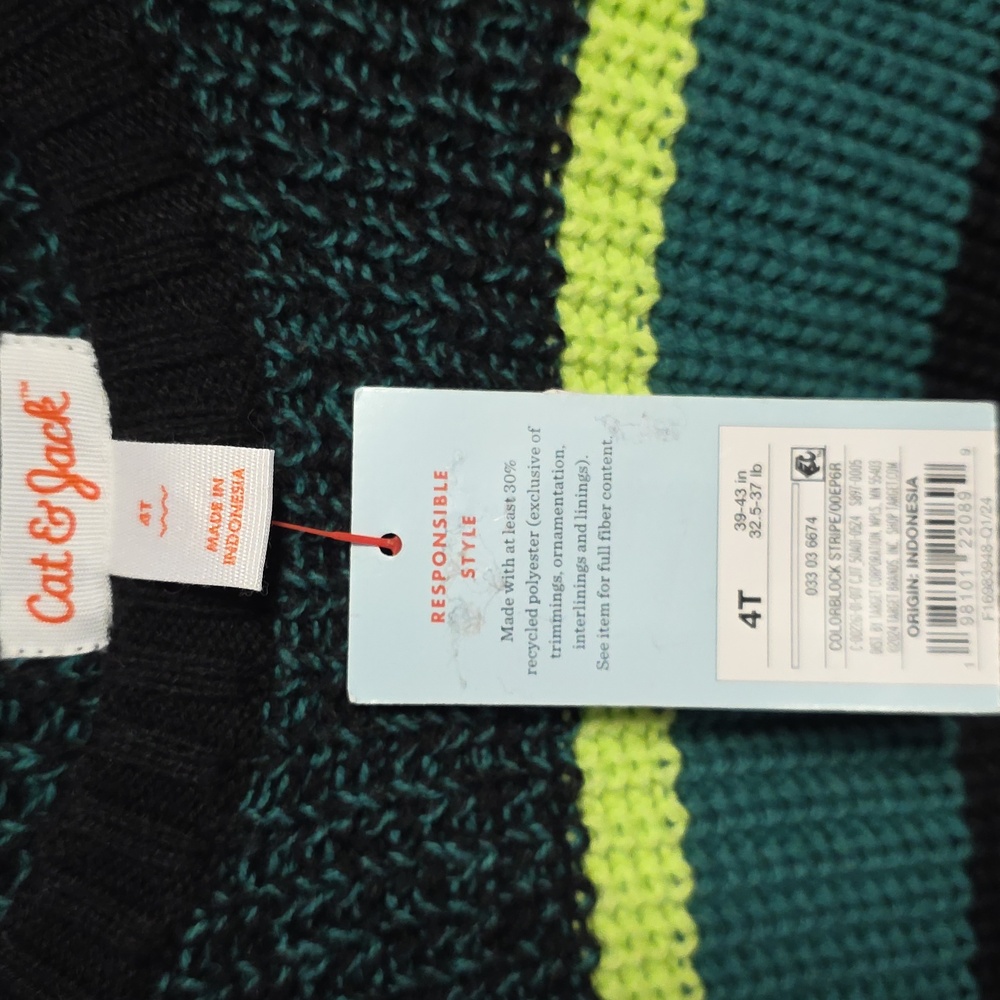 Cat & Jack Toddler Colorful Crewneck Sweater - Picture 2 of 4